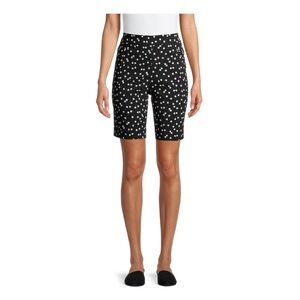 Time and Tru Women's Millennium Bermuda Shorts. Color: black dot